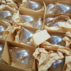1940s Clear Christmas Bulbs East Germany Blown glass in original box. (1…